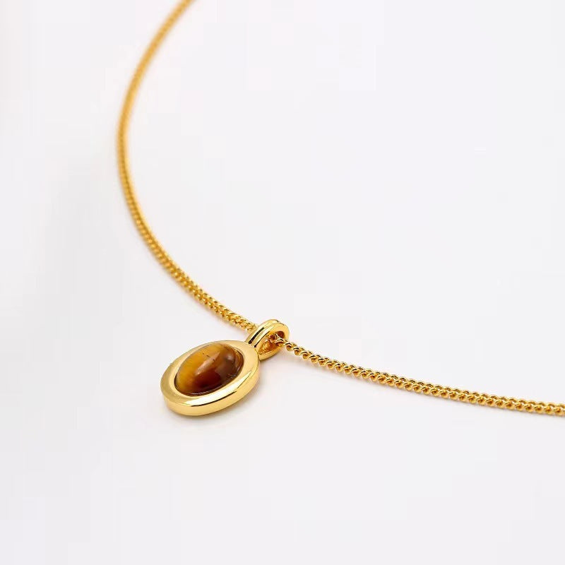 Red Zircon Pendant Necklace For Women Autumn And Winter New All-match Sweater Chain Clavicle Chain