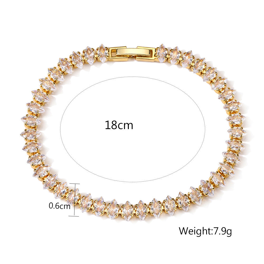 Color Zircon Bracelet Retro Horse Eye Fashion