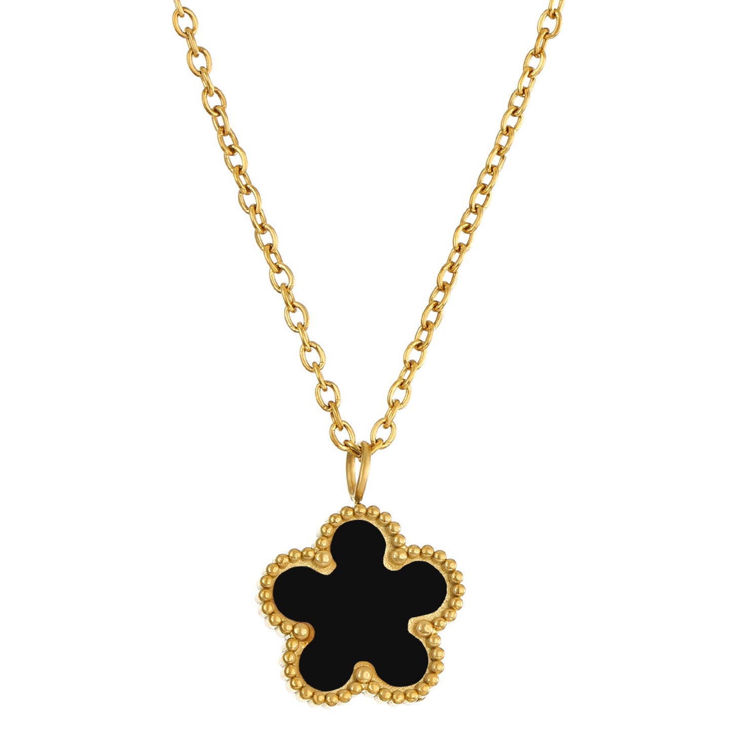 Simple All-match Titanium Steel Flower Pendant Necklace For Women