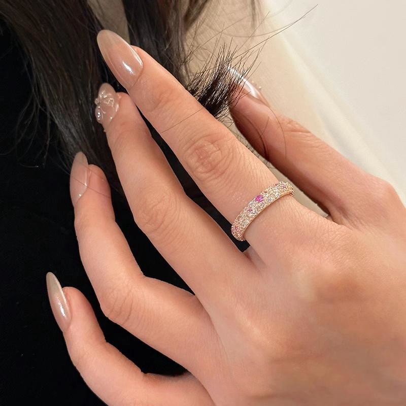 Fashion Silver Micro-inlaid Zircon Ring Women