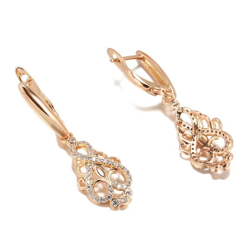 Kinel New Trend Crystal Flower Dangle Earrings