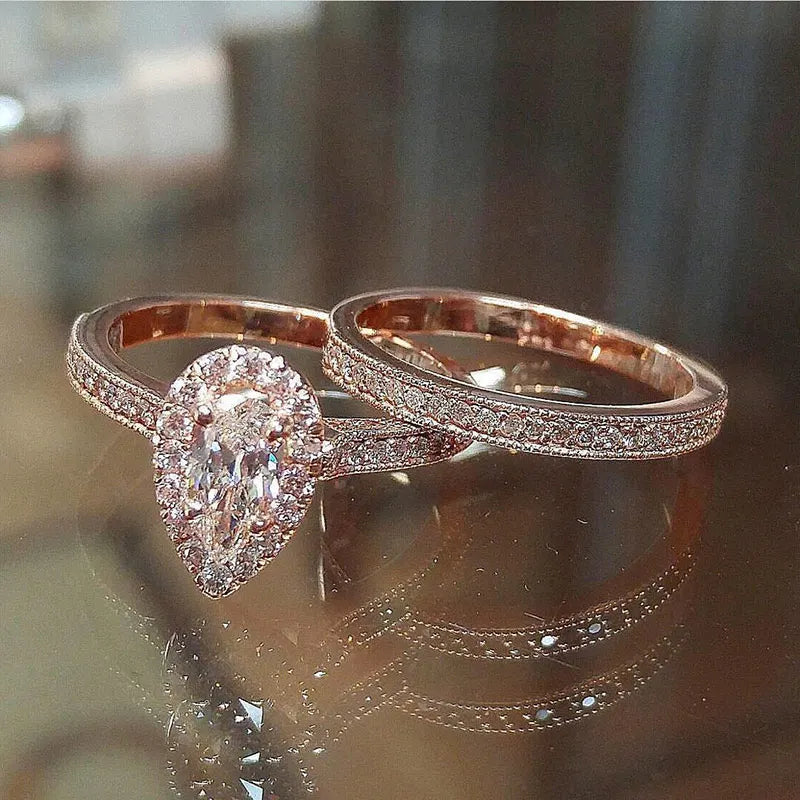 Romantic Rose Gold Color Engagement Rings