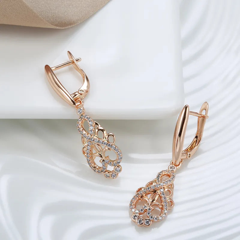 Kinel New Trend Crystal Flower Dangle Earrings