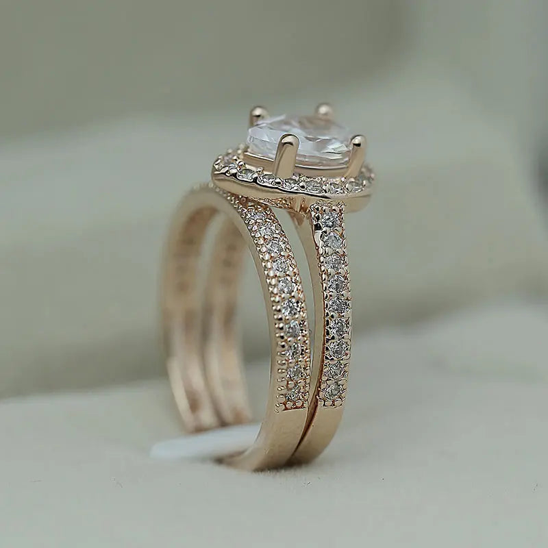 Romantic Rose Gold Color Engagement Rings