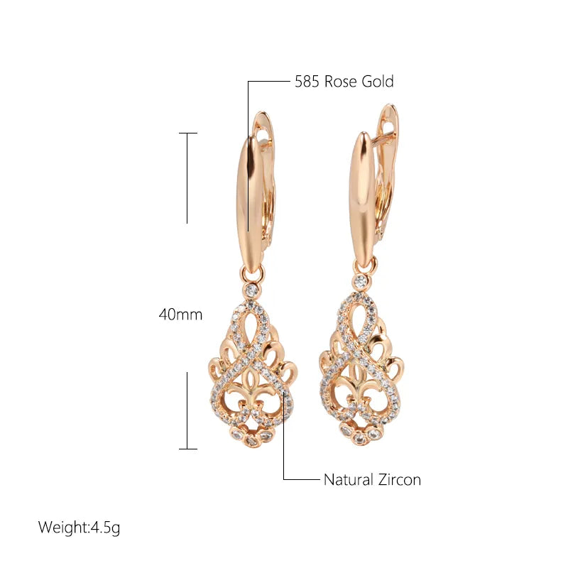 Kinel New Trend Crystal Flower Dangle Earrings