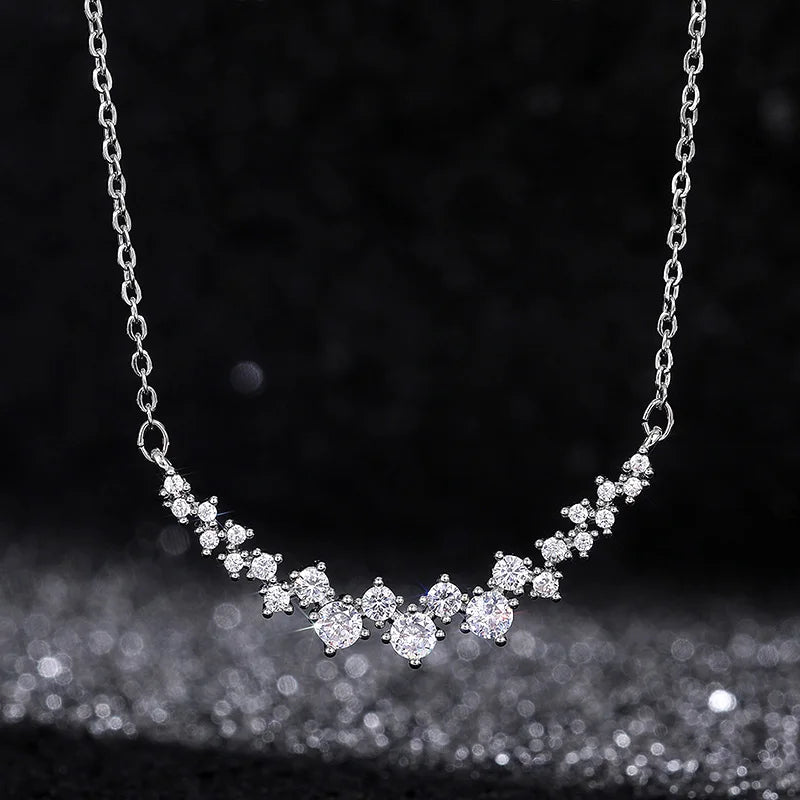 Gorgeous Bridal Wedding Necklace Brilliant Cubic Zirconia Delicate Female Necklaces