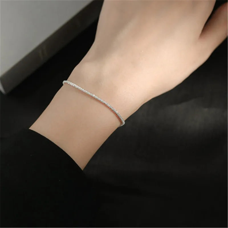 New Sterling Silver color Trendy Adjustable Bracelet & Bangle For Women