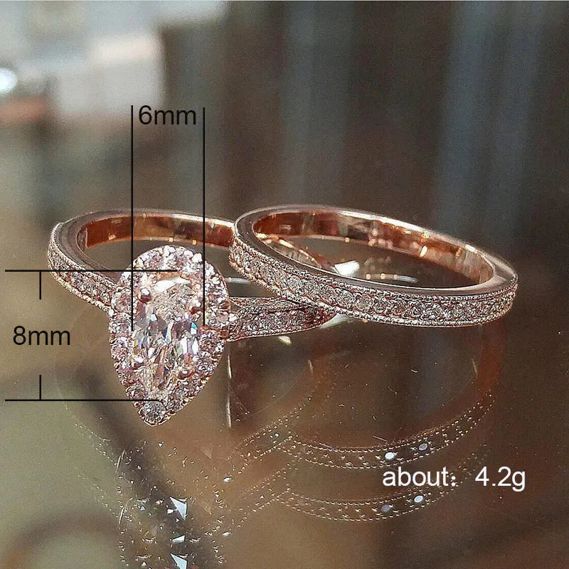 Romantic Rose Gold Color Engagement Rings