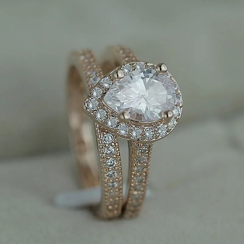 Romantic Rose Gold Color Engagement Rings