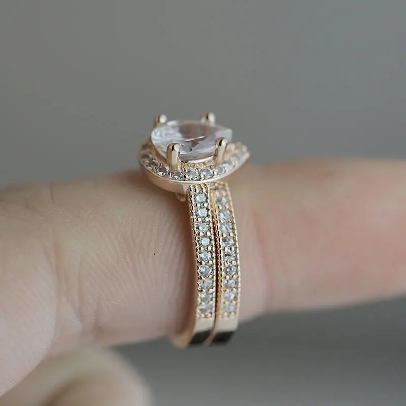 Romantic Rose Gold Color Engagement Rings