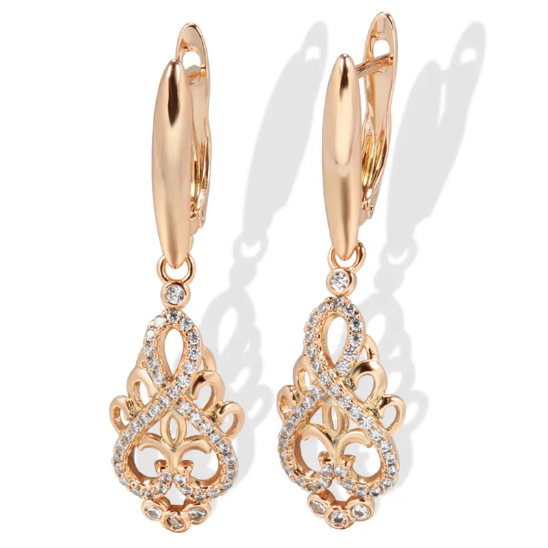 Kinel New Trend Crystal Flower Dangle Earrings