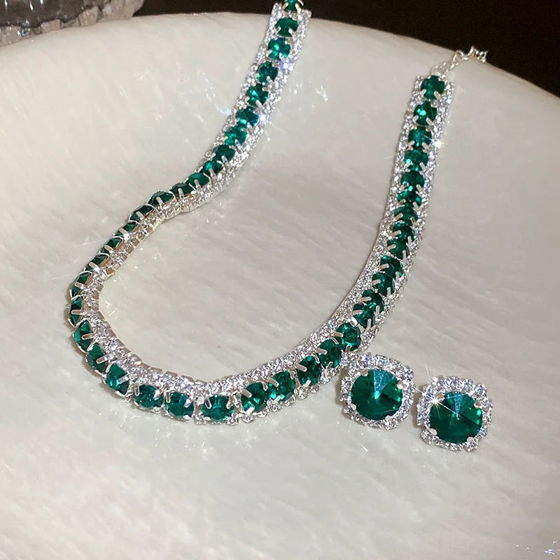 Trend Unique Elegant Delicate Luxury Green Zircon Necklace