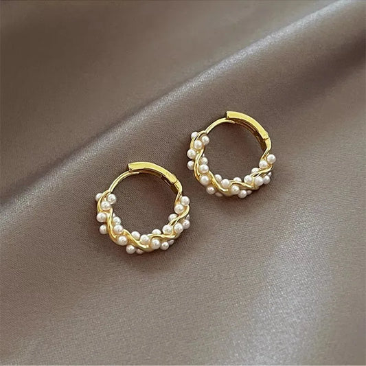 2023 Korean New Circle Pearl Earrings