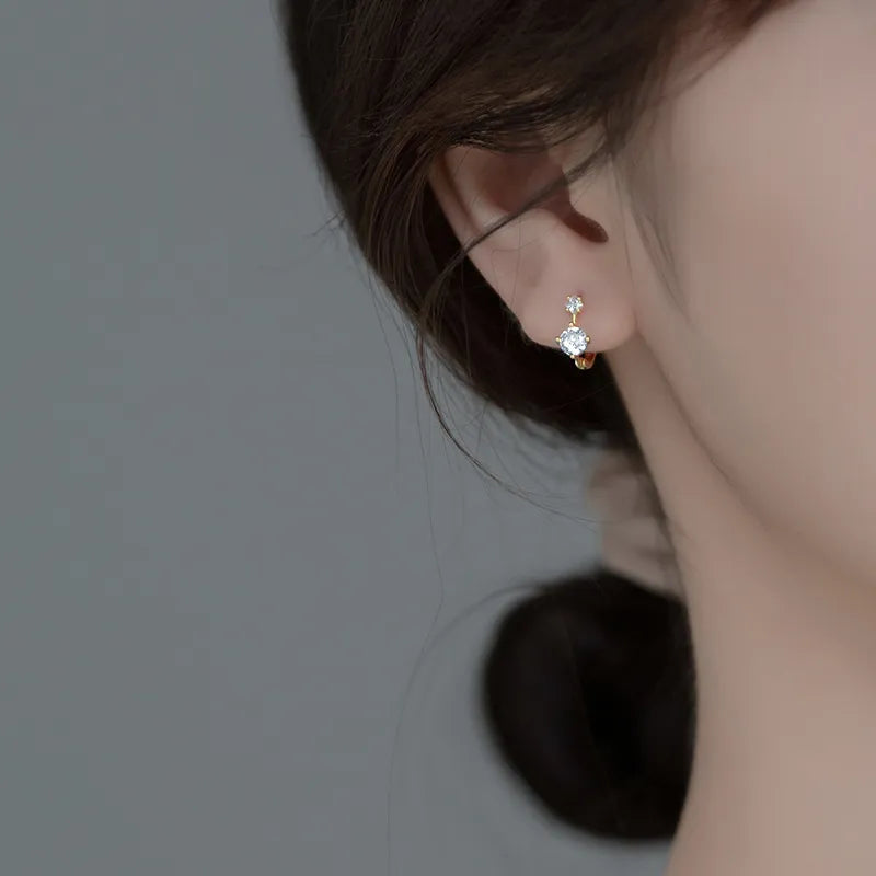 Silver Luxury Black Zircon Earrings