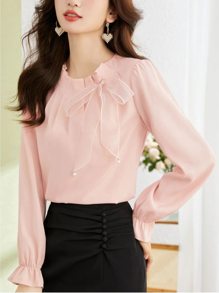 Blouses Women Elegant Temper Fashion French Aesthetic