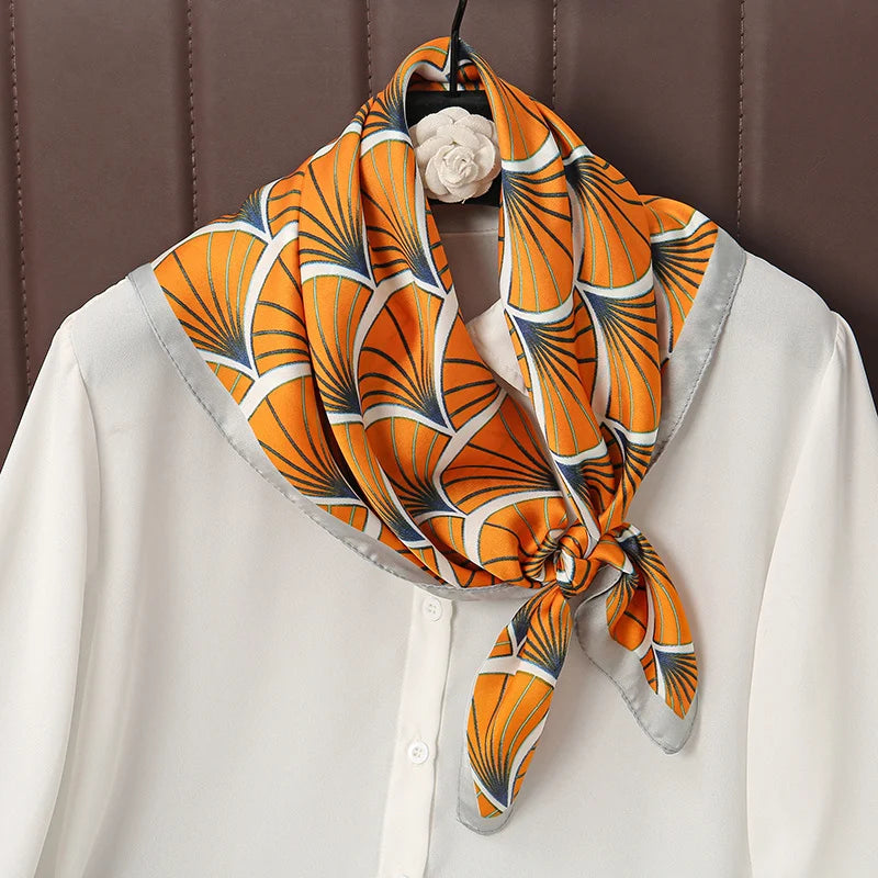 Luxury Print Silk Scarf for Women 2024