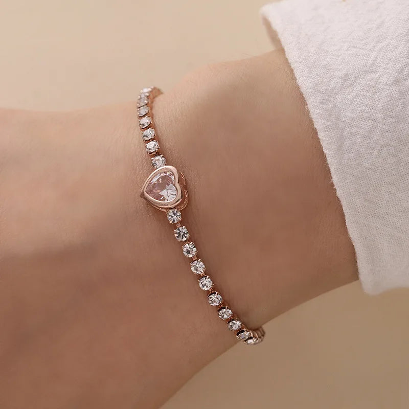 Hot Selling New Fashion Love Crystal Small Fresh Simple Crystal Ladies Bracelet Wholesale