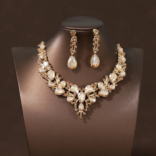 Bride Wedding Luxury Necklace Earring Set