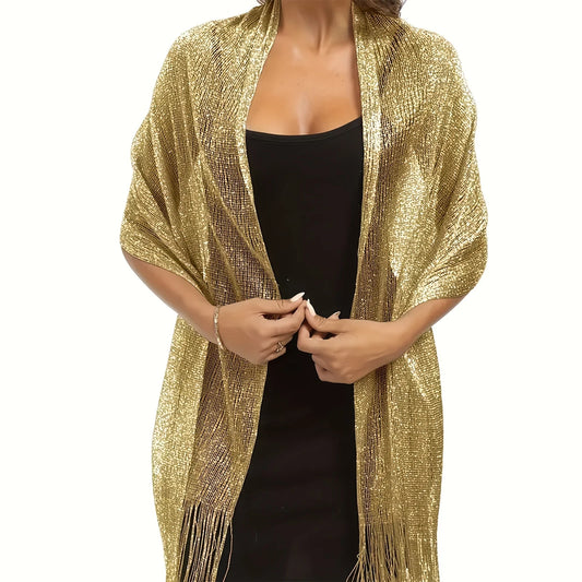 Fashion Bright Silk Sunscreen Gold Silver Shiny Scarves