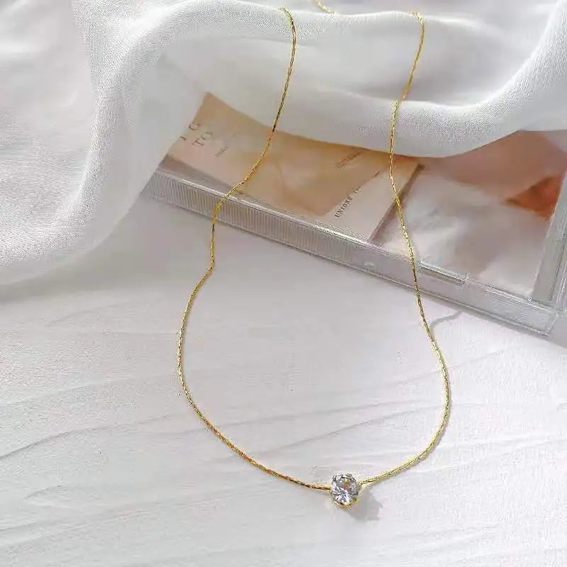 Shiny Clear Zircon Necklace for Women