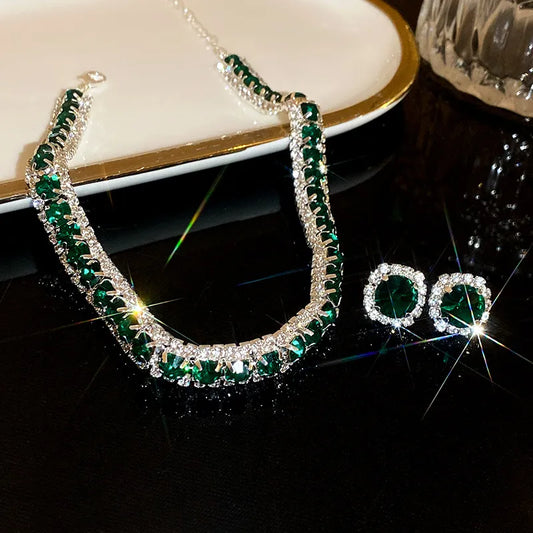 Trend Unique Elegant Delicate Luxury Green Zircon Necklace