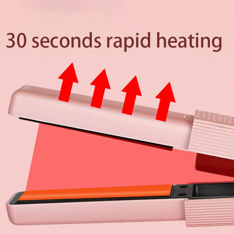 Hair Straightener Cordless Usb Hair Straightener Mini Ceramics Hair Curler 3 Constant Temperature