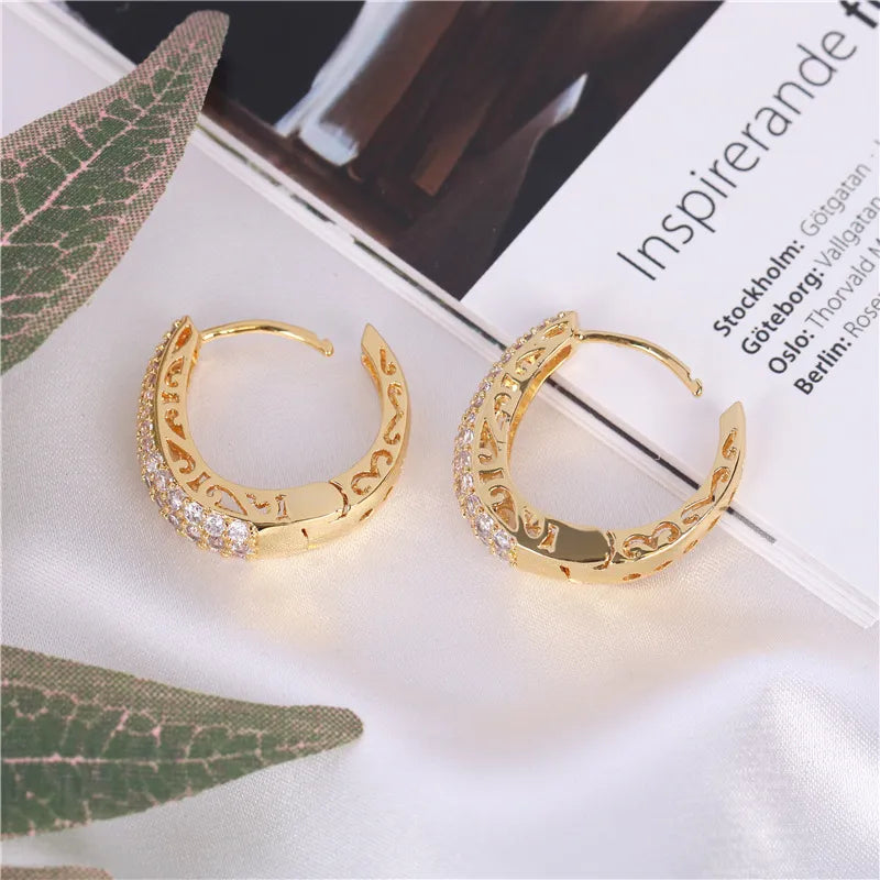 Luxury Earrings for Women Gold Color