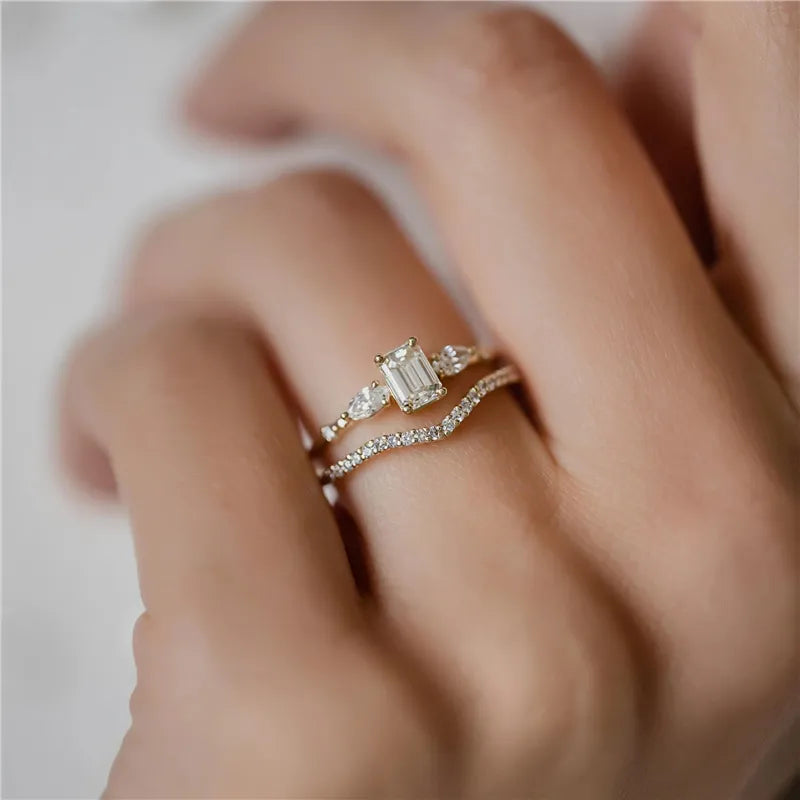 Mini Zircon Engagement Ring for Women