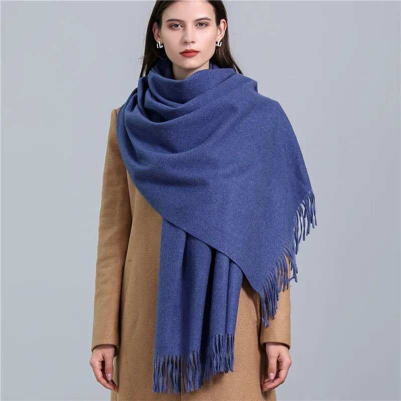 32 Color Solid Thick Cashmere Scarf for Women Large 190*68cm