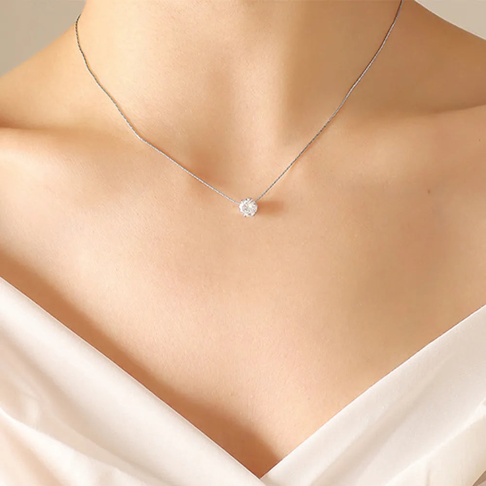 Shiny Clear Zircon Necklace for Women