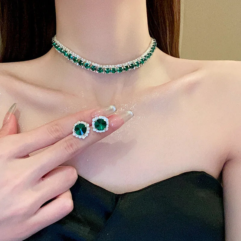 Trend Unique Elegant Delicate Luxury Green Zircon Necklace