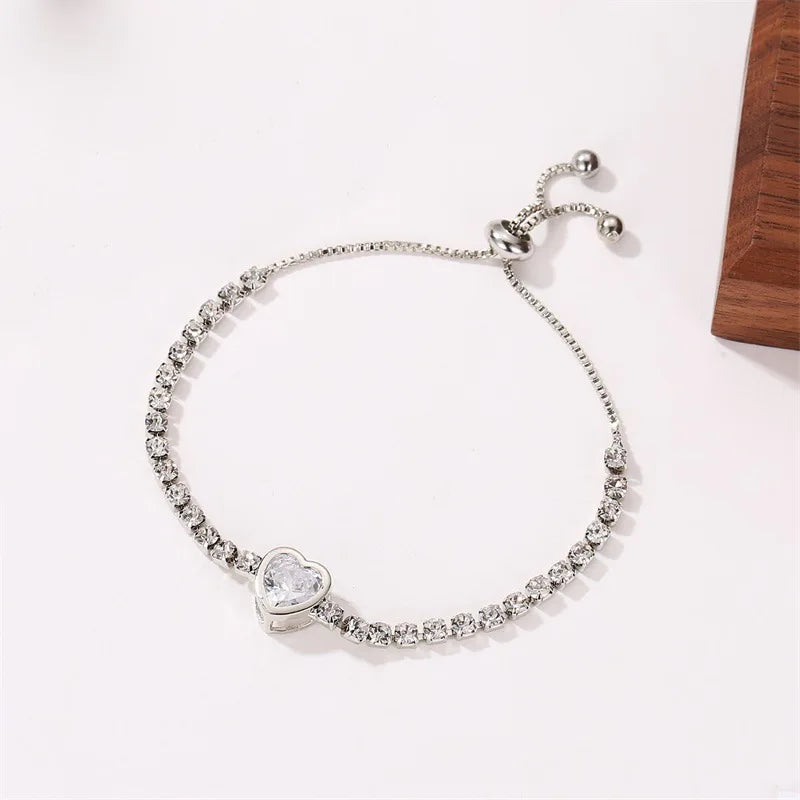 Hot Selling New Fashion Love Crystal Small Fresh Simple Crystal Ladies Bracelet Wholesale