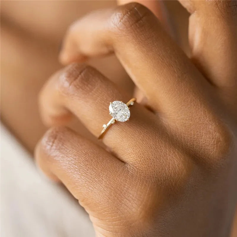 Mini Zircon Engagement Ring for Women