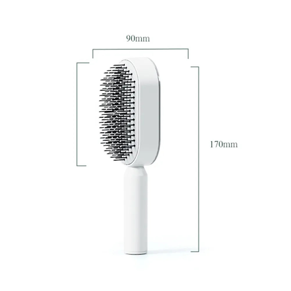 Self Cleaning Hair Brush for Women One-Key Quick Hair Comb