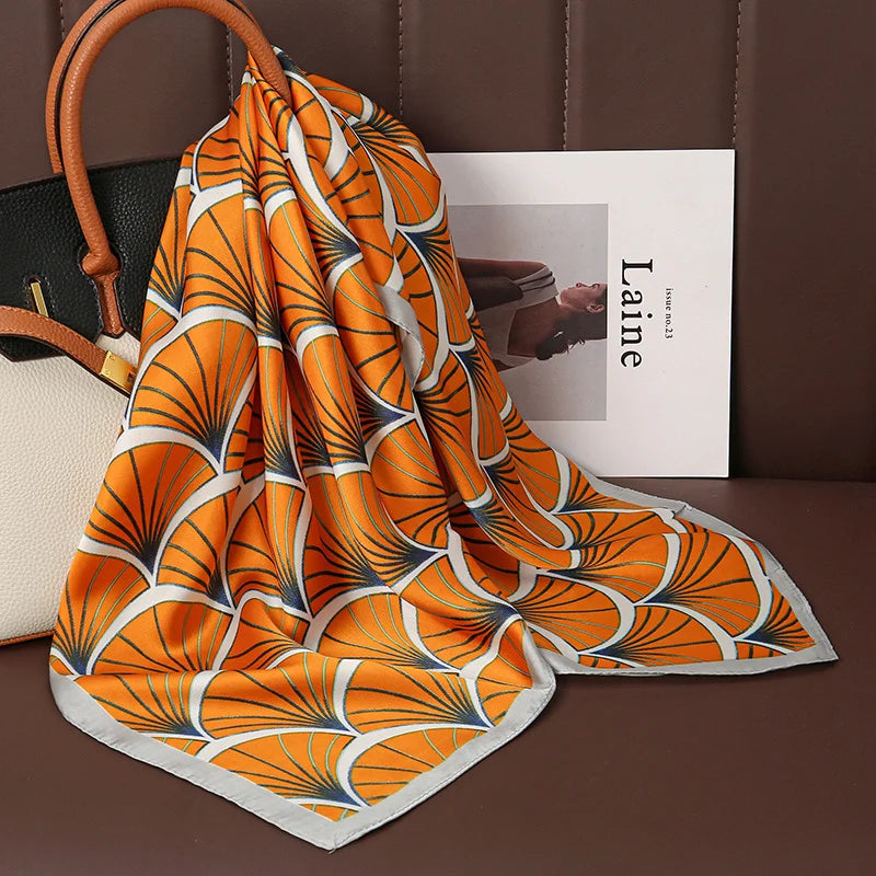 Luxury Print Silk Scarf for Women 2024