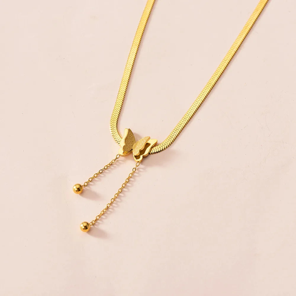 Butterfly Necklace Women Golden