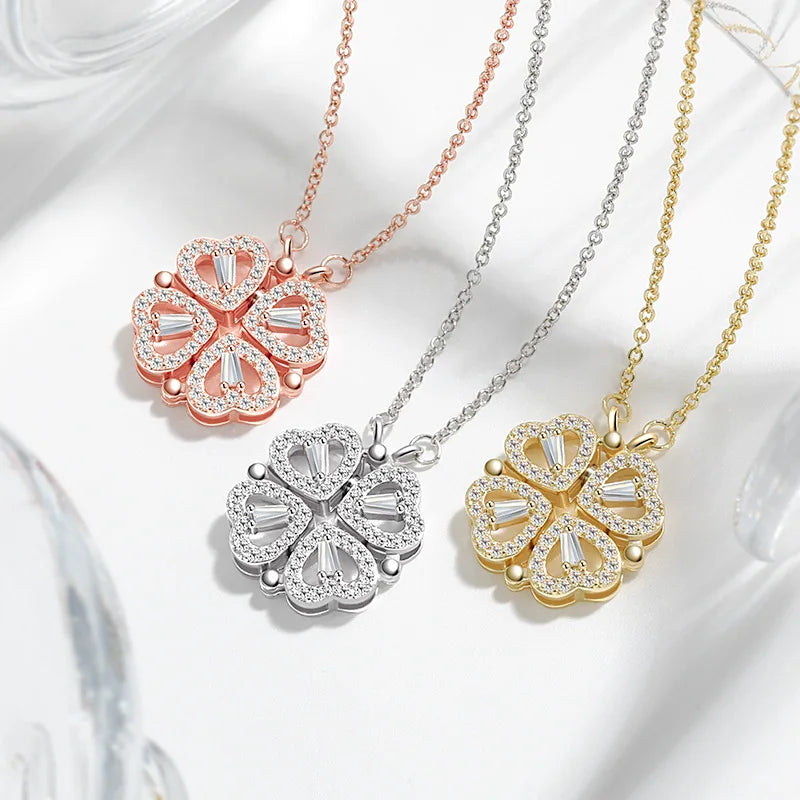 Fashion Transform Four Leaf Pendant Necklace