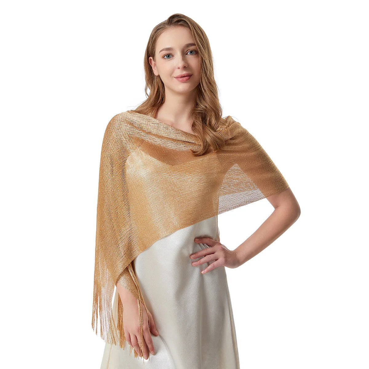 Fashion Bright Silk Sunscreen Gold Silver Shiny Scarves