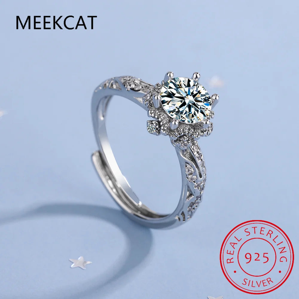 Certified 5 Carat Diamond Engagement Ring Women 14K White Gold 925 Sterling Silver