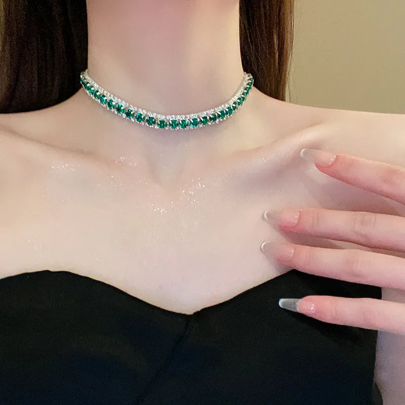 Trend Unique Elegant Delicate Luxury Green Zircon Necklace