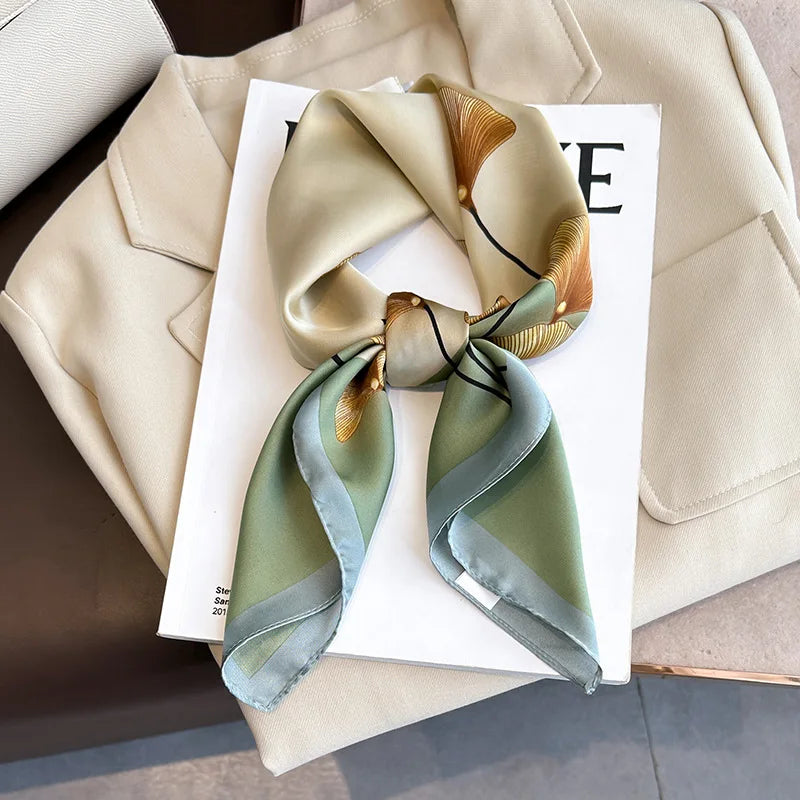 Luxury Brand Silk Satin Head Scarf for Women