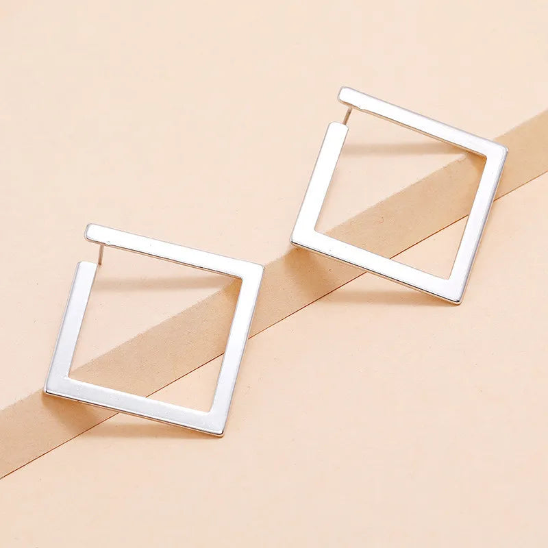 Retro Minimalist Square Earrings Irregular Stud Earrings