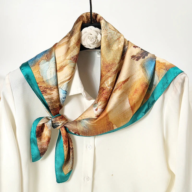 Luxury Print Silk Scarf for Women 2024