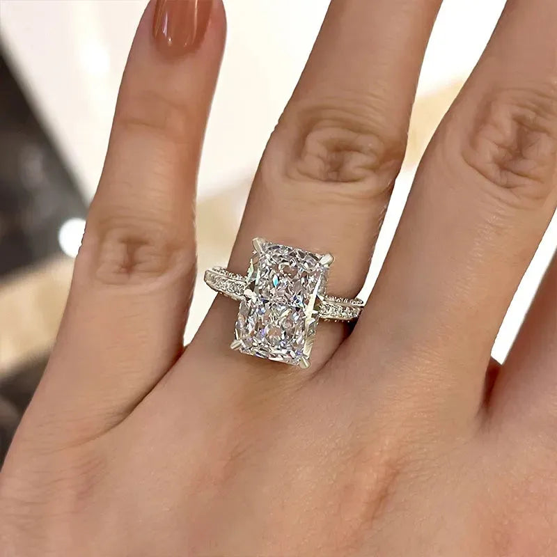 Elegant Rectangle Cut CZ Rings for Women Luxury