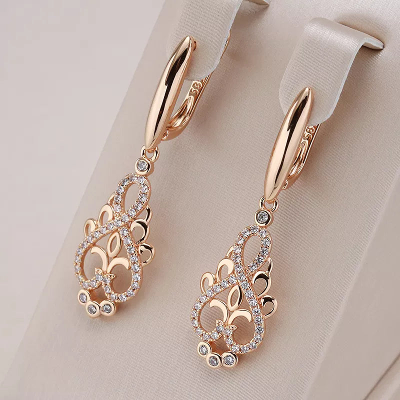 Kinel New Trend Crystal Flower Dangle Earrings