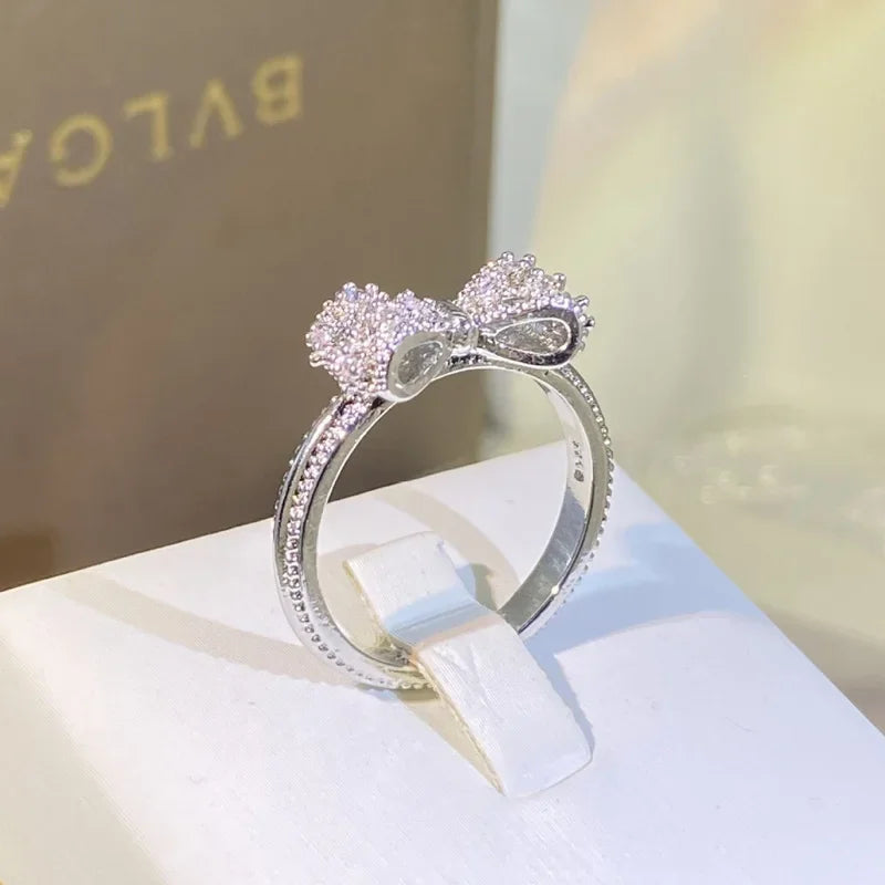 Fancy Ring with Dazzling CZ Silver Color Women