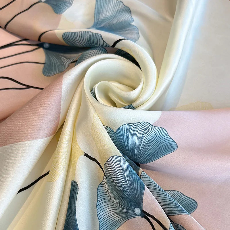 Luxury Brand Silk Satin Head Scarf for Women