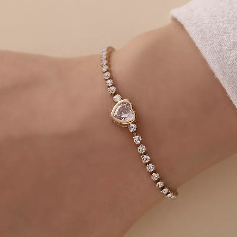 Hot Selling New Fashion Love Crystal Small Fresh Simple Crystal Ladies Bracelet Wholesale