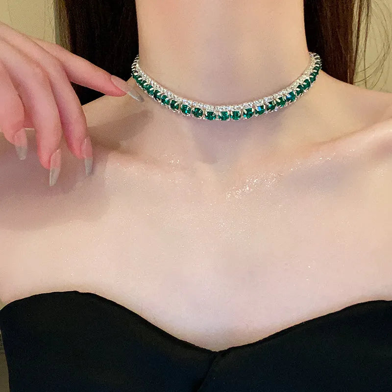 Trend Unique Elegant Delicate Luxury Green Zircon Necklace