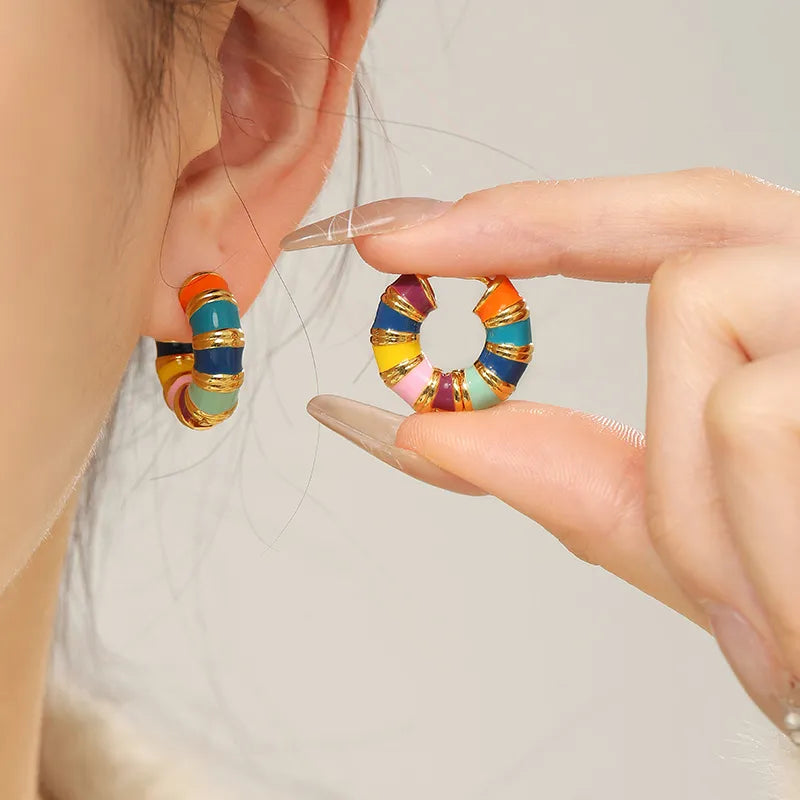 Romantic Retro Color Earrings